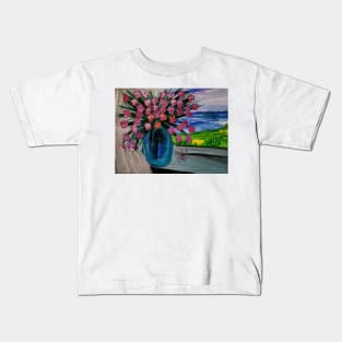 Flowers in the window Kids T-Shirt